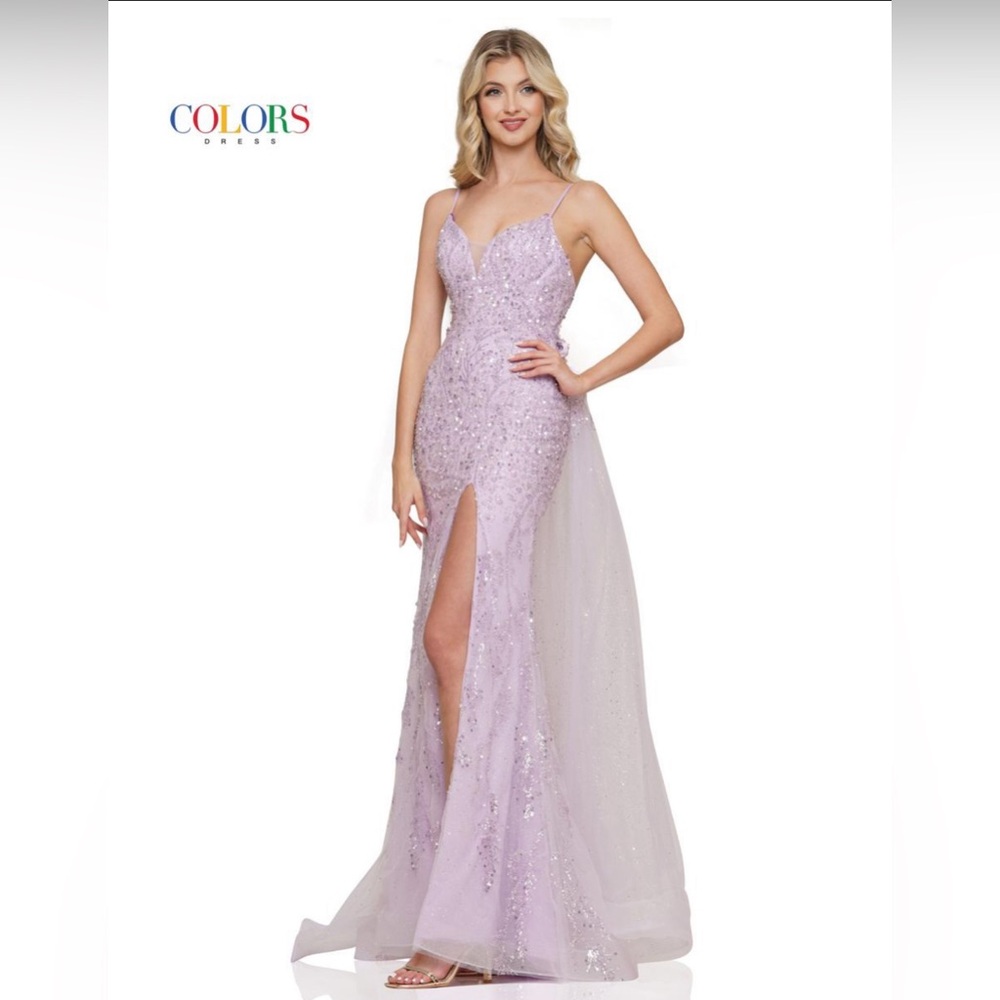 COLORS Dress Elegant Lavender Sequin Prom Dress